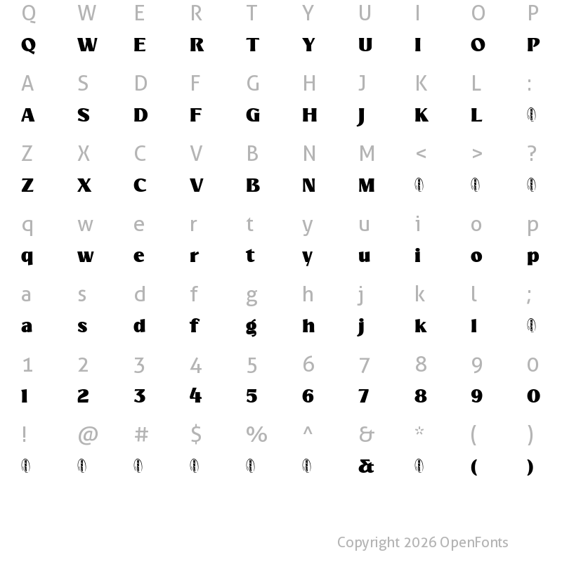 Character Map of Marige DEMO Regular