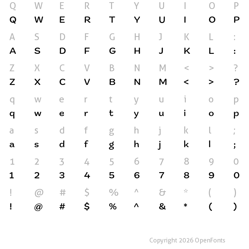 Character Map of Marigny Medium