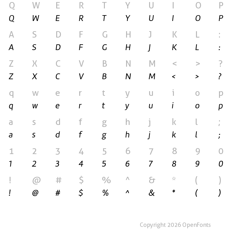 Character Map of Marine Oblicua