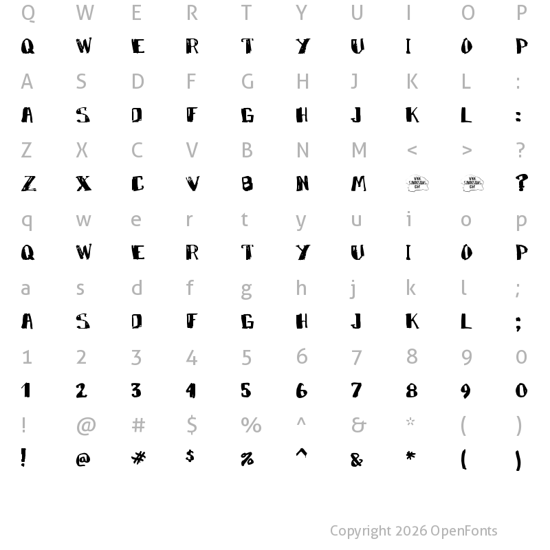 Character Map of MarkyMarker Regular
