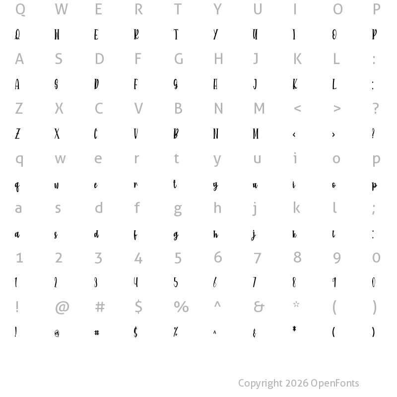 Character Map of Marmitte Regular