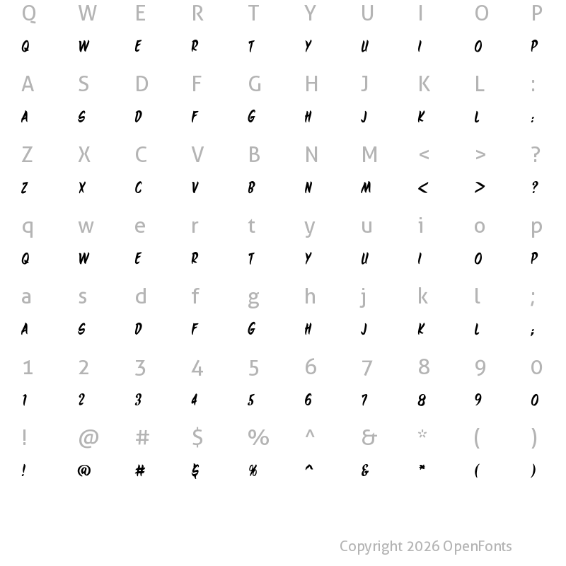 Character Map of MaroonedOnMars BB Regular