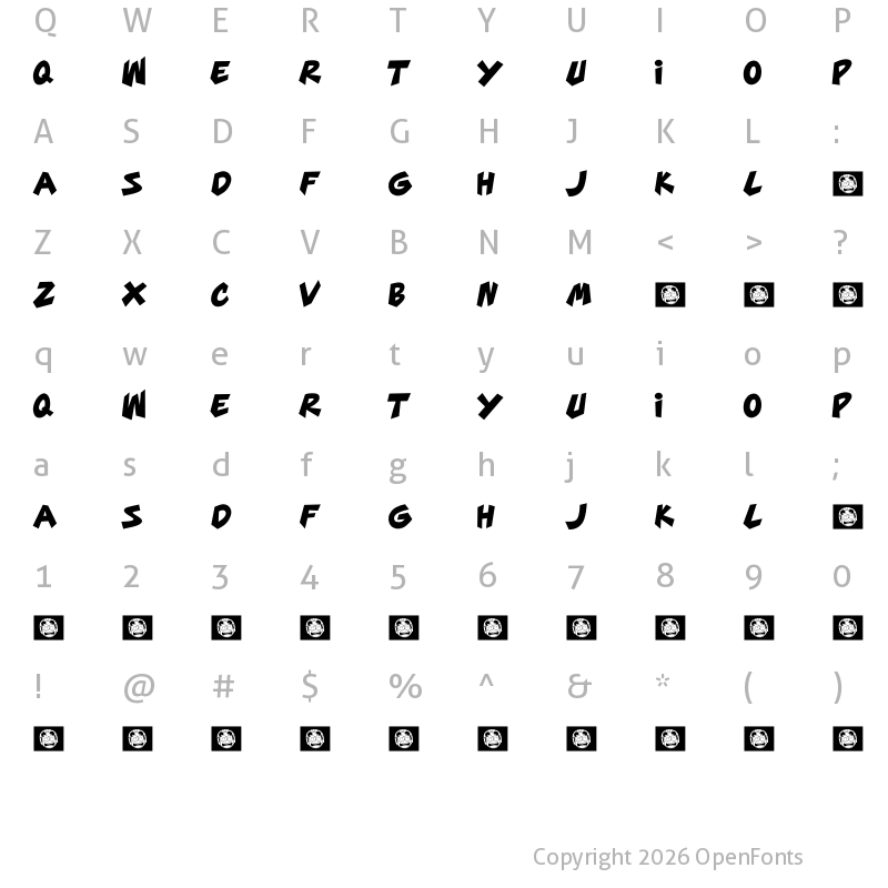 Character Map of MARS MELLOW Regular