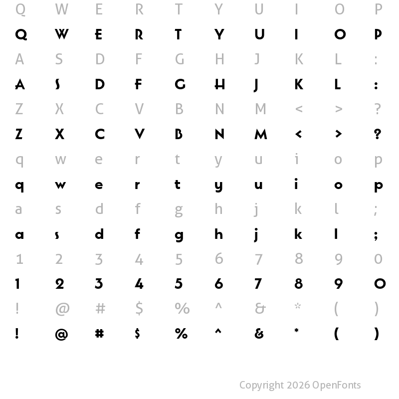 Character Map of Marseille Bold