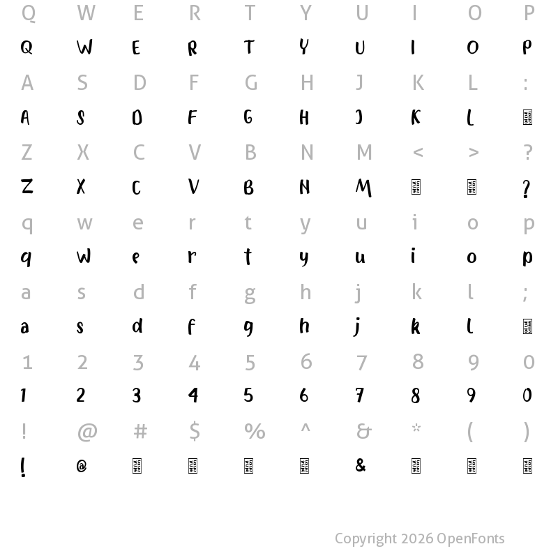 Character Map of Marsha DEMO Regular