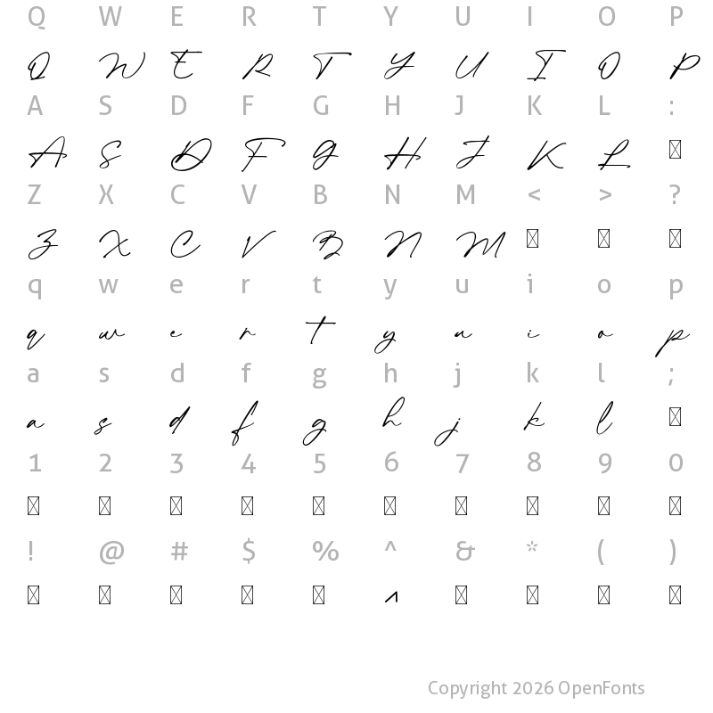 Character Map of Marshmallow Regular