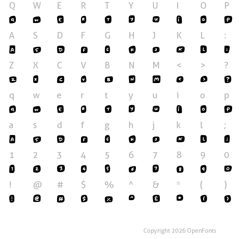 Character Map of Marshmallows Regular
