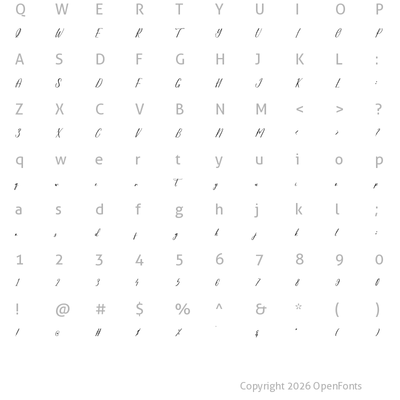 Character Map of Marstezio Regular
