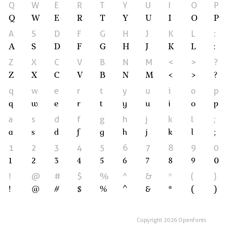 Character Map of Marta Italic