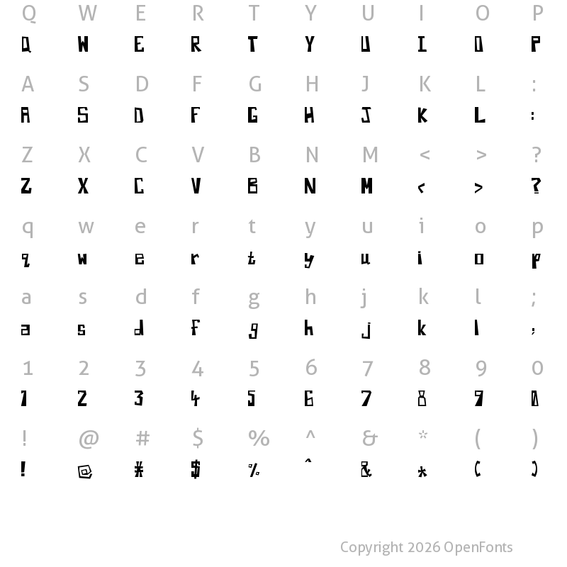 Character Map of Martilo Regular