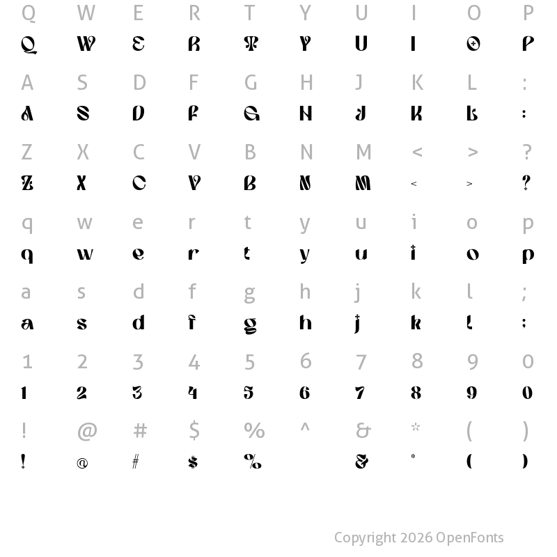 Character Map of Martin Demo Regular