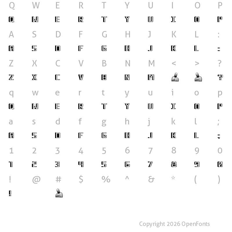 Character Map of Martirio Digital Regular