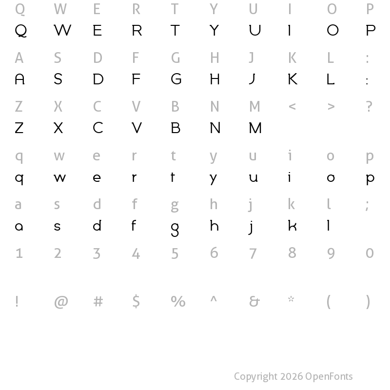 Character Map of Marylin Regular