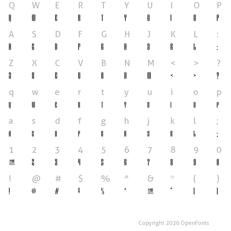 Character Map of Masberco Regular