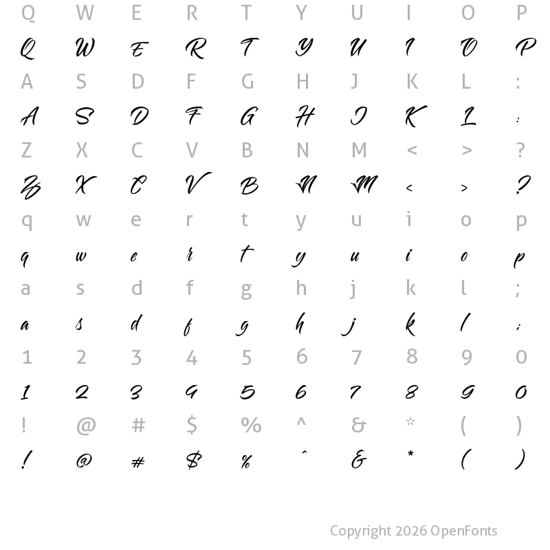 Character Map of Masicha Regular