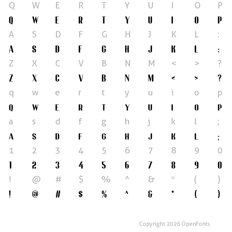 Character Map of Mason Bold
