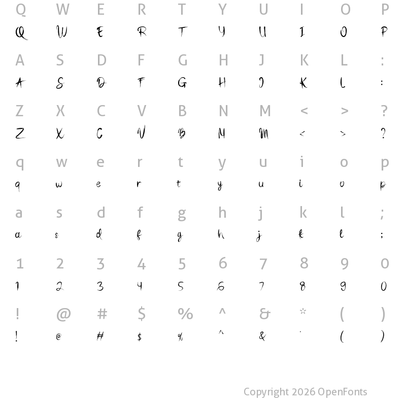 Character Map of Mastel Gerling Demo Regular