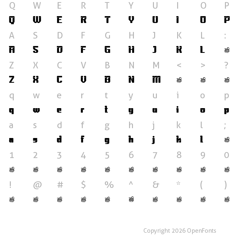 Character Map of Masteng personal Regular