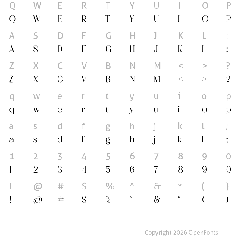 Character Map of Masvis Regular