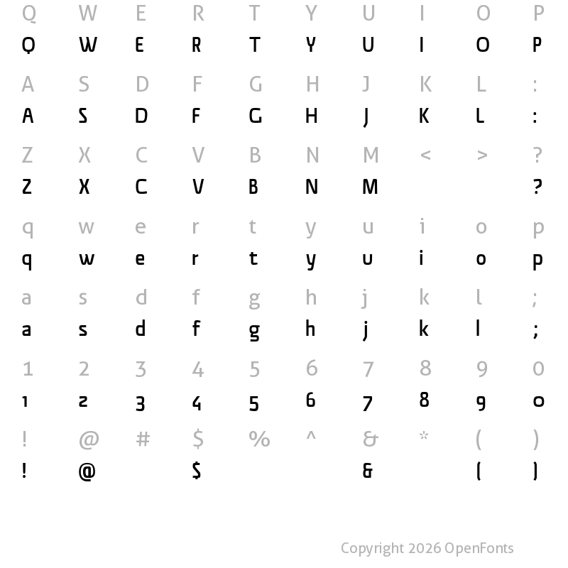 Character Map of Material Sans Medium