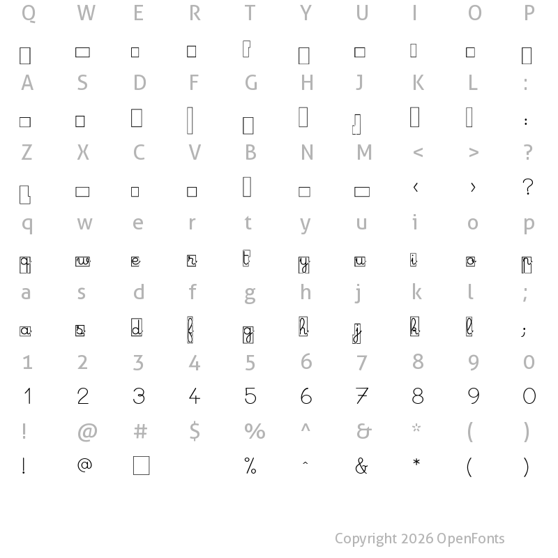 Character Map of Maternellecolor cursive case Regular