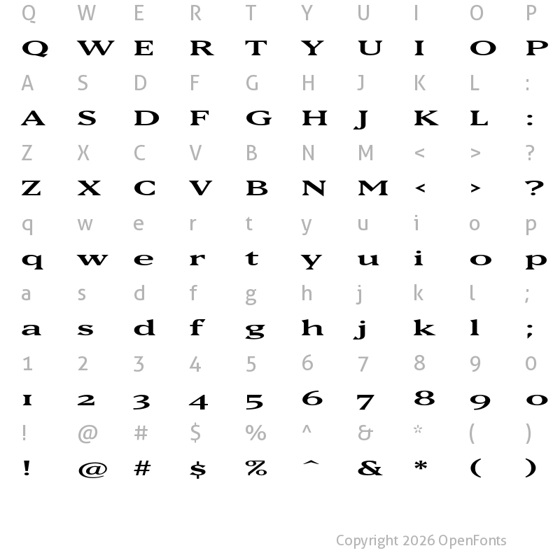 Character Map of Matrix II Ext OT Wide