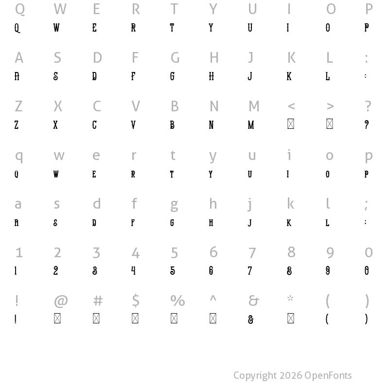 Character Map of Mattador Regular