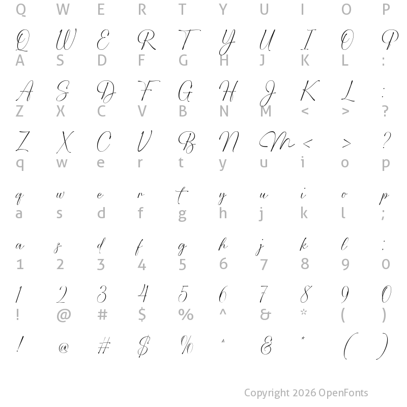 Character Map of Mattock Regular