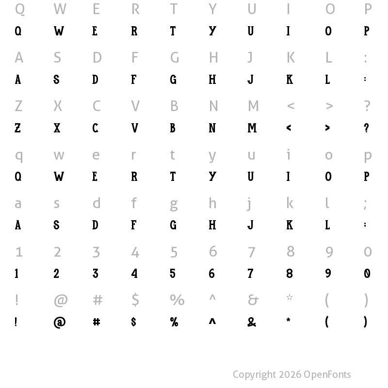 Character Map of Maukers Serif Regular