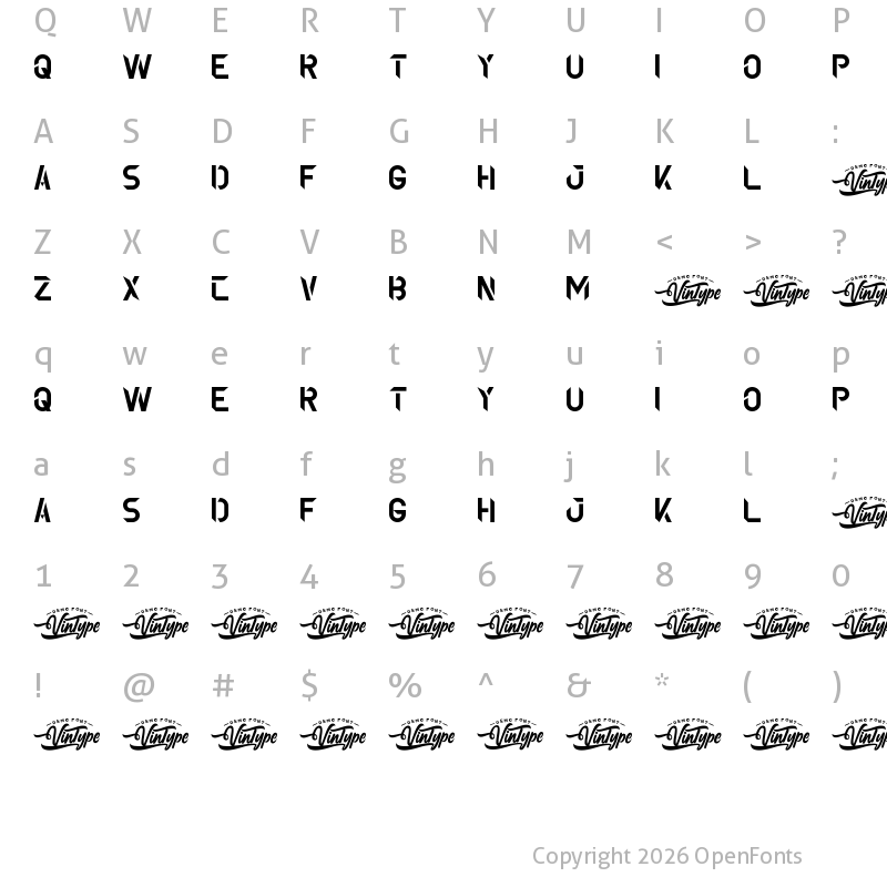 Character Map of Maximian Demo Regular