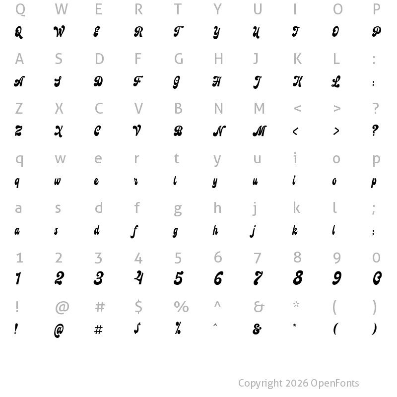 Character Map of Mayburn DEMO Regular