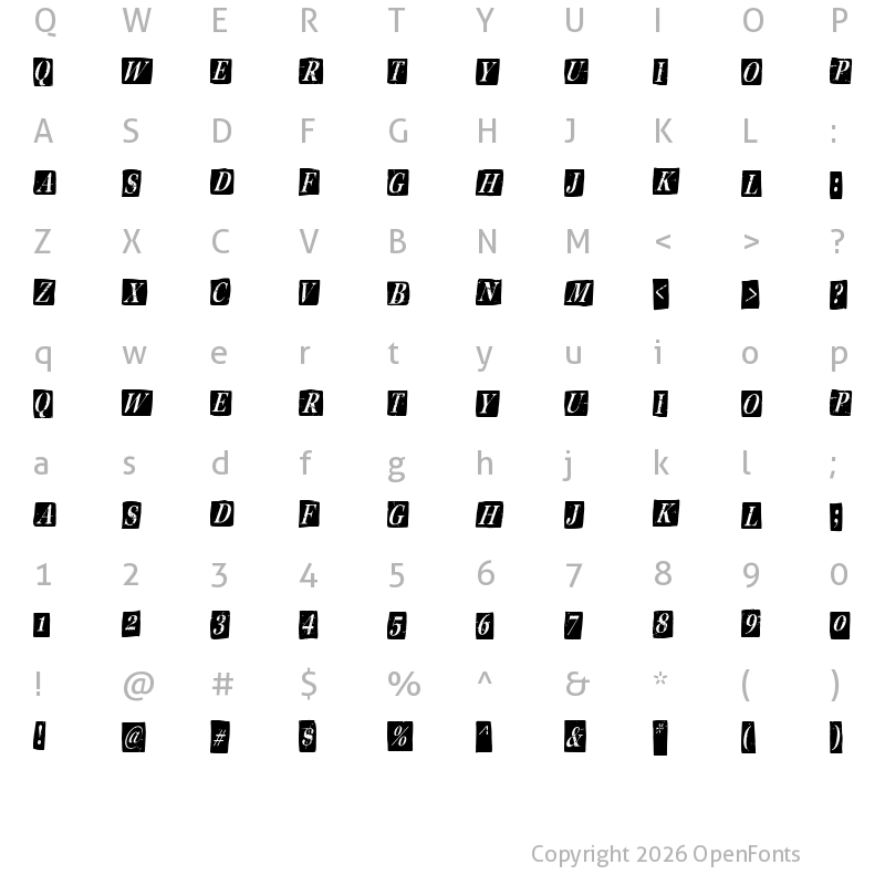 Character Map of Mayor Smith Regular