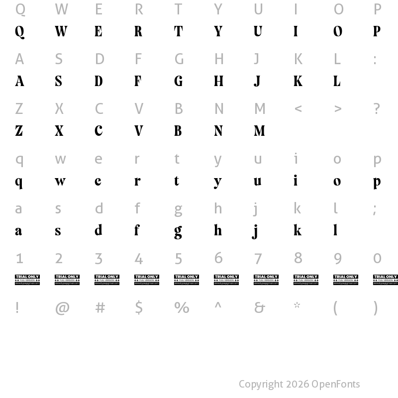 Character Map of Mazaeni Trial Regular
