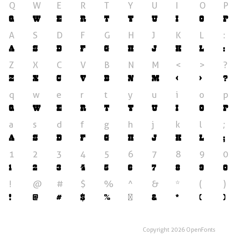 Character Map of Mazzaropi Regular