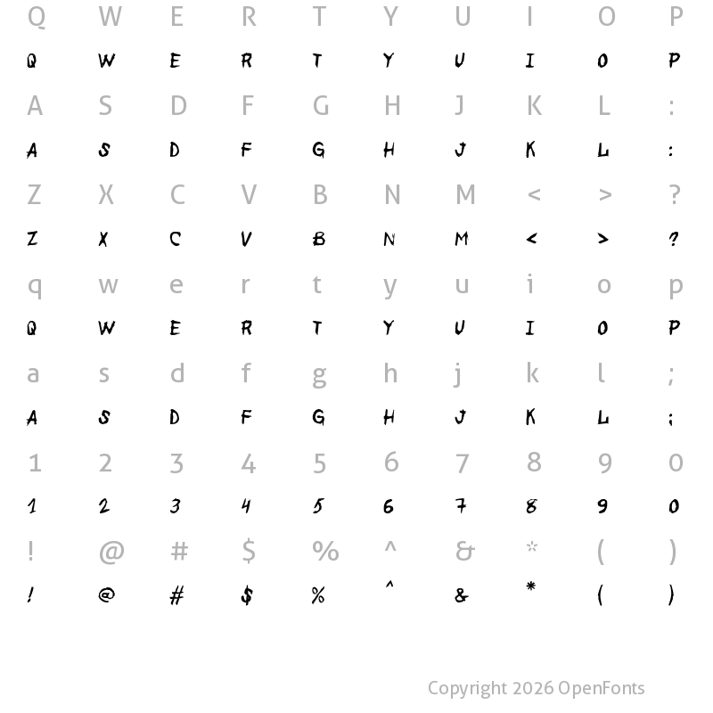 Character Map of MB Before the End Regular