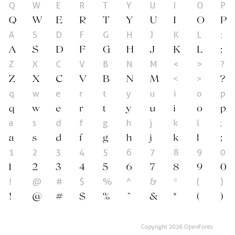 Character Map of Mbaloloness Extra Light
