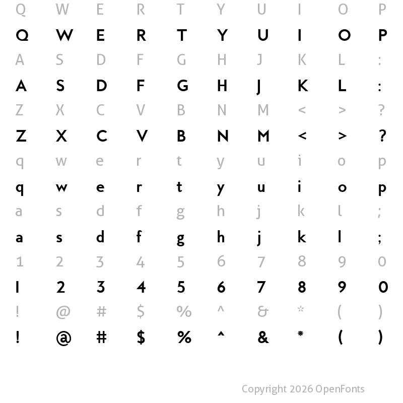 Character Map of MBEmpireW01-Bold Regular