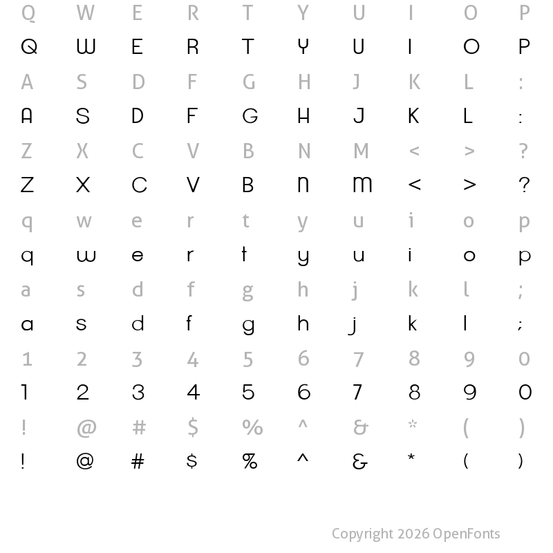 Character Map of Mbkaos Regular