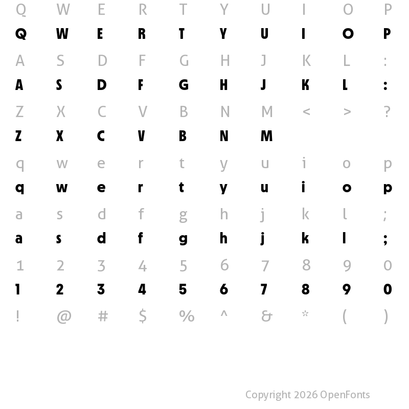 Character Map of MD Nichrome Test Bold