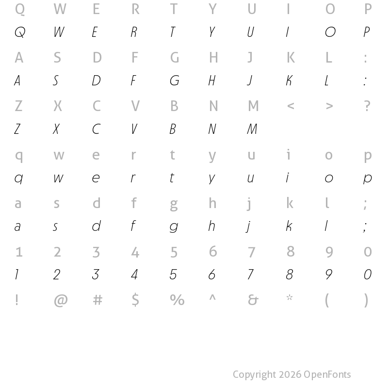 Character Map of MD Nichrome Test Thin Oblique