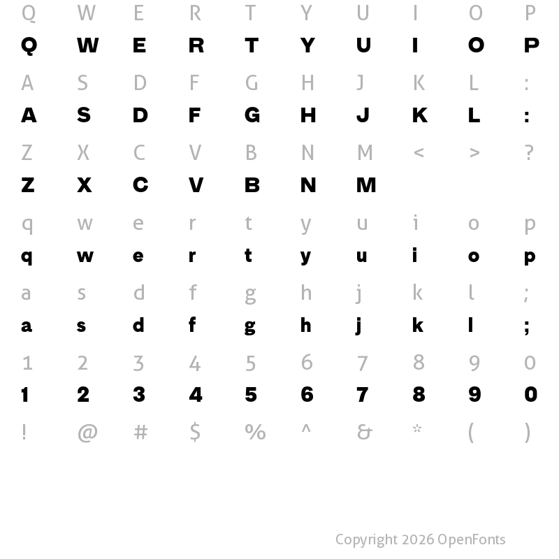 Character Map of MD Primer Test Black