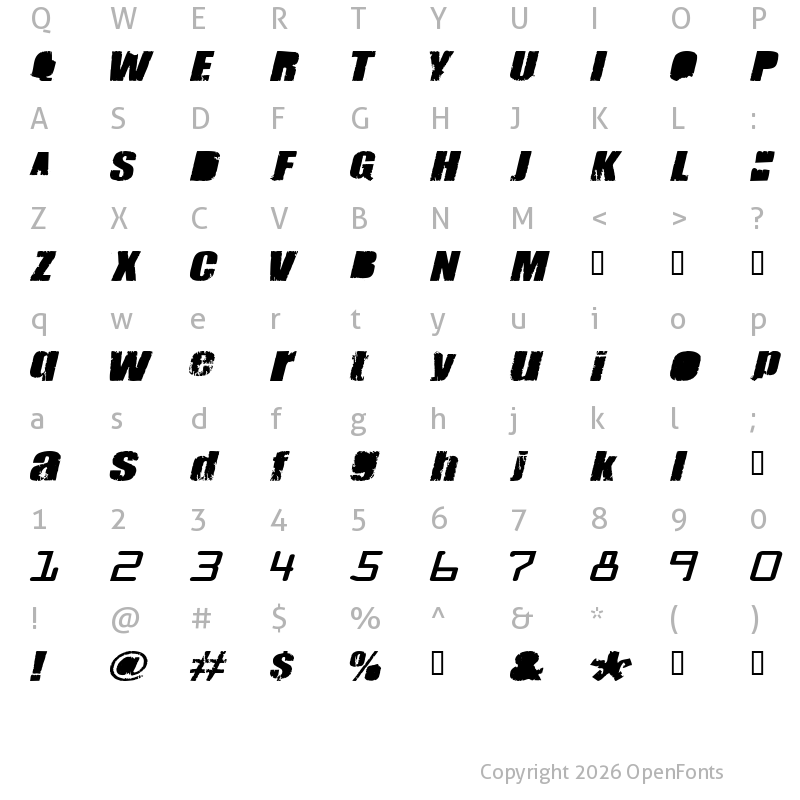 Character Map of Meanies Thick