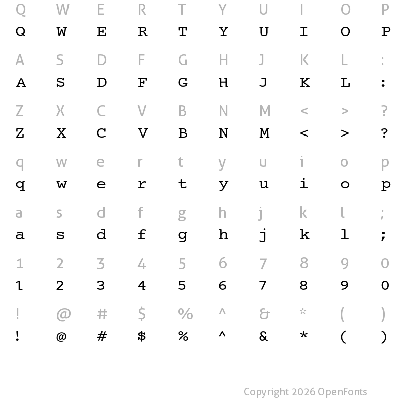 Character Map of Mechanical Extended