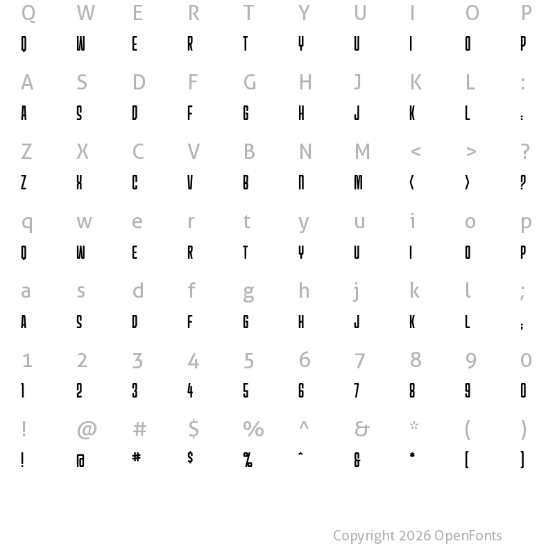 Character Map of MechEffects1 BB Regular