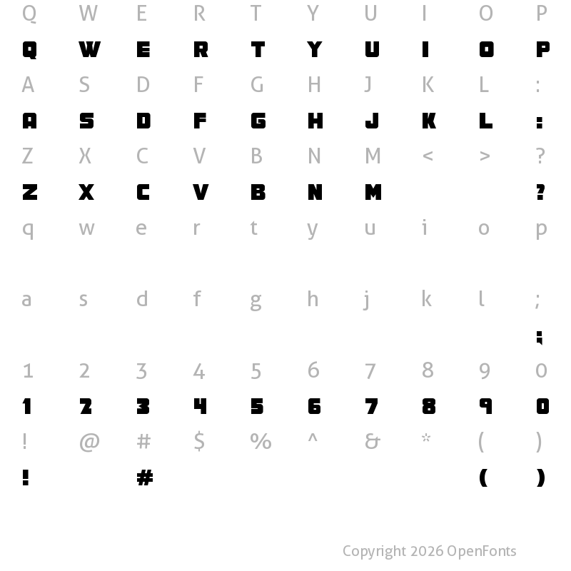 Character Map of MEF Display