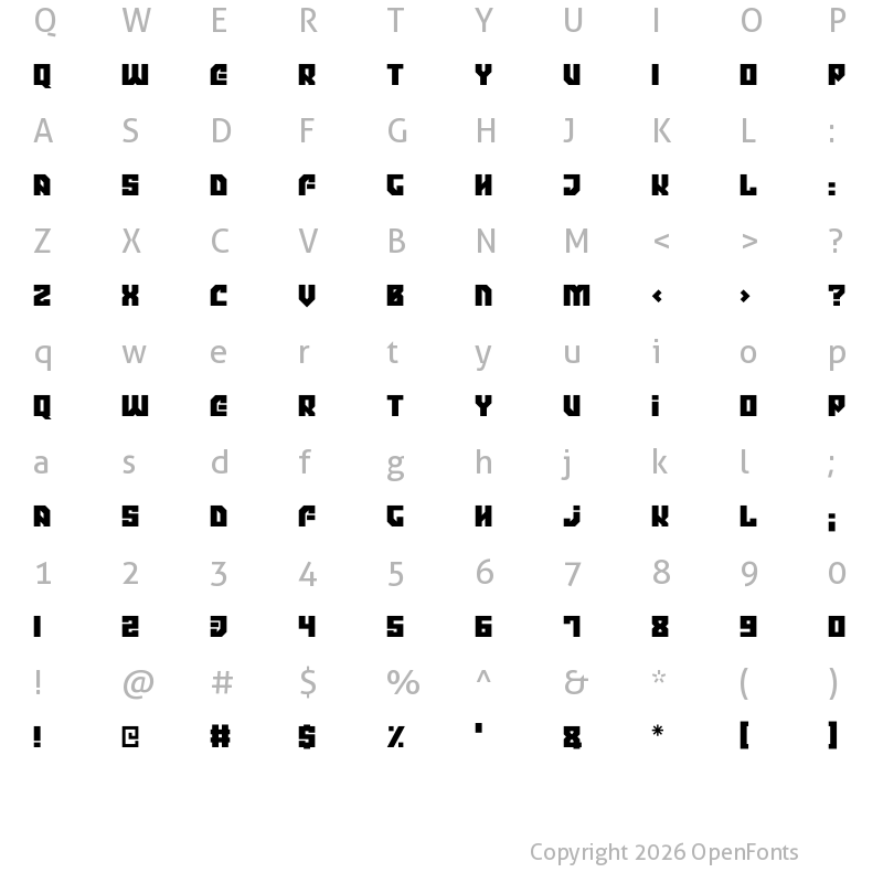 Character Map of Megadroid Regular