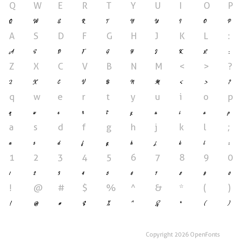 Character Map of Megahunt Regular