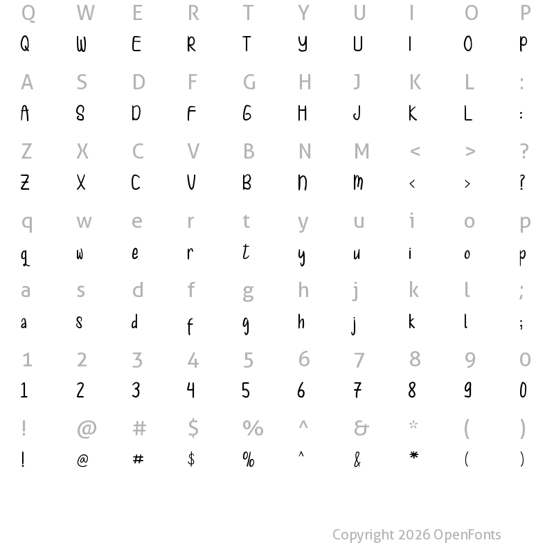 Character Map of Meghalloria Regular