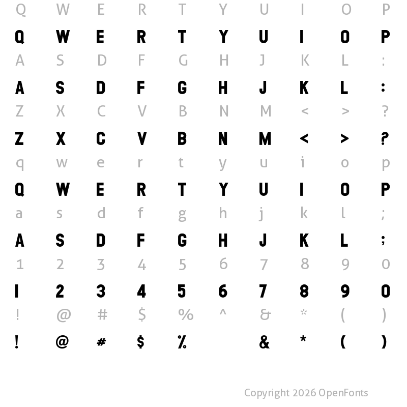 Character Map of MEISHA SANS SERIF Regular