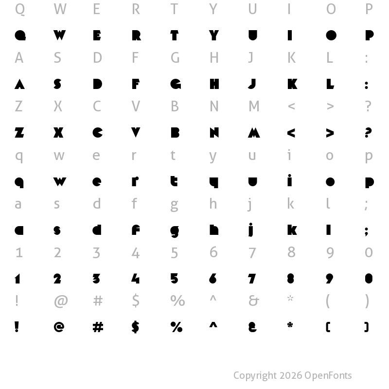 Character Map of Mekon Block